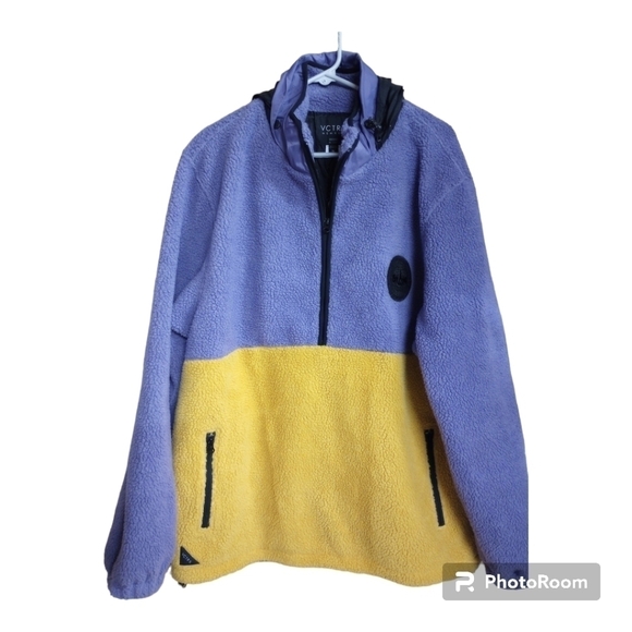 10.DEEP Vctry Sprts Out of Bounds Storm Fleece Color Block Quarter Zip Pullover - Picture 2 of 9